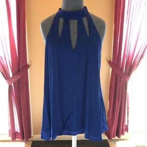 Cobalt Blue Choker Blouse